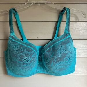 Cacique 40F Modern Lace Covered Lightly Lined Balconette Bra